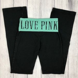 VS PINK Sequin Teal Fold Yoga Lounge Pants Size XS